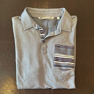 Travis Mathew Gray Polo Shirt Casual Style size Large